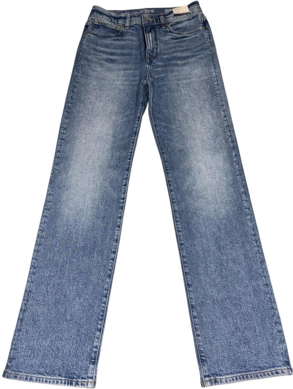 27T 29x32 J Crew Nipped Straight High Rise Semi Stretch Jeans Blue Denim Western